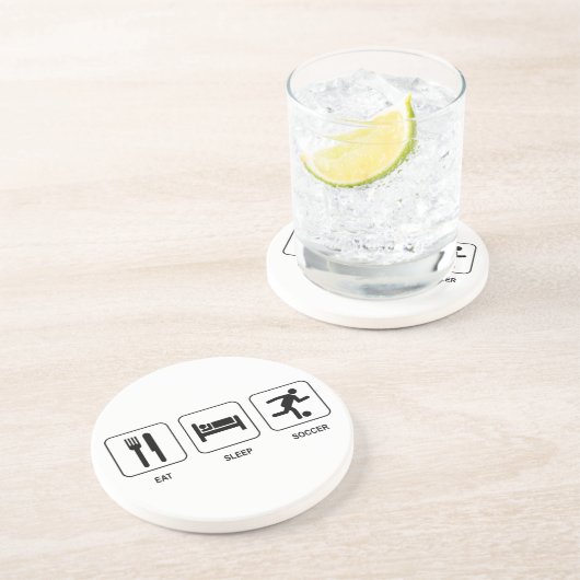 Essen Sie Schlaf-Fußball-Untersetzer Sandstein Untersetzer (Seite)