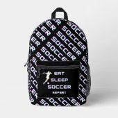 Essen Sie Schlaf Fußball wiederholen Bedruckter Rucksack (Vorderseite)