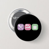 Essen Sie Schlaf-Geschäft Button (Vorne & Hinten)