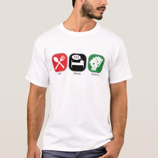 Essen Sie Schlaf-Glücksspiel T-Shirt (Vorderseite)