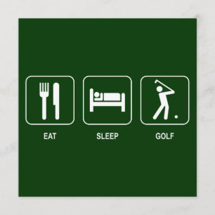 Essen Sie Schlaf-Golf-Einladung Einladung