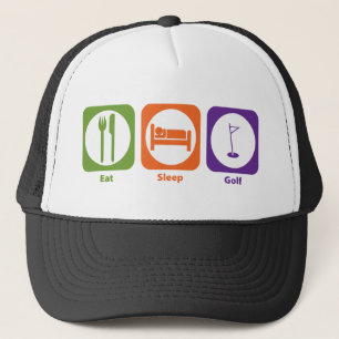 Essen Sie Schlaf-Golf Truckerkappe