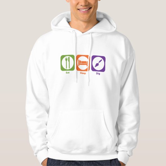 Essen Sie Schlaf-Grabung Hoodie (Vorderseite)