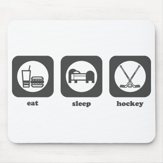 Essen Sie. Schlaf. Hockey. Mousepad (Vorne)