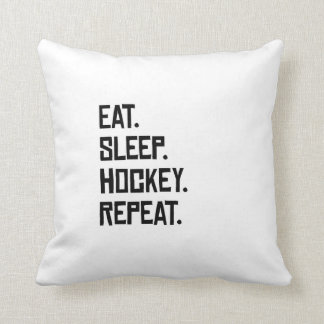 Essen Sie Schlaf-Hockey-Wiederholung Kissen