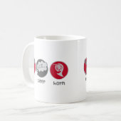 Essen Sie Schlaf-Horn-Geschenke Kaffeetasse (Vorderseite Links)