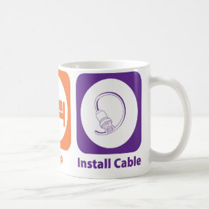 Essen Sie Schlaf installieren Kabel Kaffeetasse