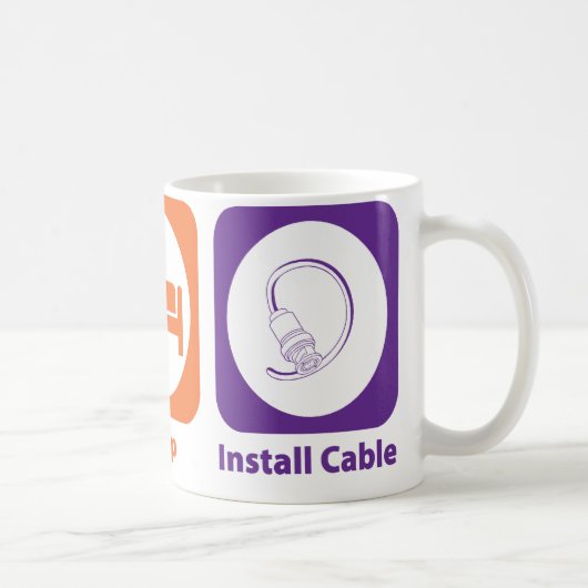 Essen Sie Schlaf installieren Kabel Kaffeetasse (Rechts)