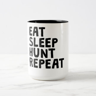Essen Sie Schlaf-Jagd-Wiederholung Zweifarbige Tasse