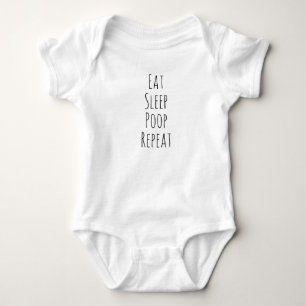 Essen Sie Schlaf Kackend Wiederholen Baby Spaß Strampler