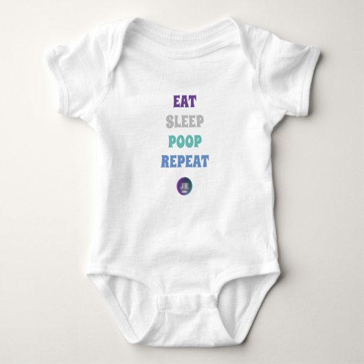 Essen Sie Schlaf Kackend Wiederholung Bodysuit Baby Strampler (Vorderseite)