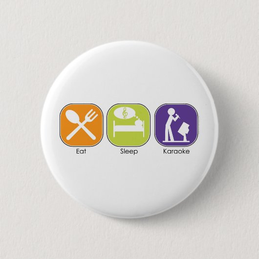 Essen Sie Schlaf-Karaoke Button (Vorderseite)