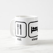 Essen Sie Schlaf-Käse Kaffeetasse (Vorderseite Links)