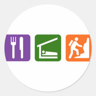 Essen Sie Schlaf-Klettern 2 Runder Aufkleber