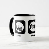 Essen Sie. Schlaf. Klingeln Pong. Tasse (Vorderseite Links)