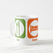 Essen Sie Schlaf-Kontrollen-Flugverkehr Kaffeetasse (Vorderseite Links)