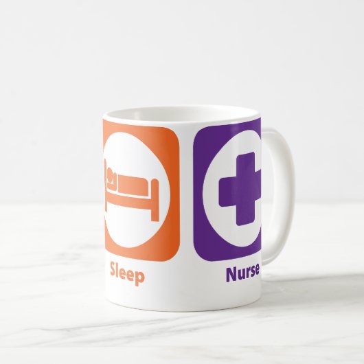 Essen Sie Schlaf-Krankenschwester Kaffeetasse (VorderseiteRechts)