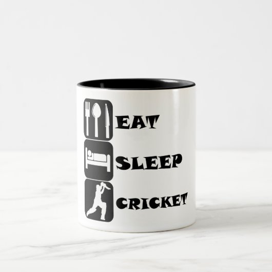 Essen Sie Schlaf-Kricket Zweifarbige Tasse (Mittel)