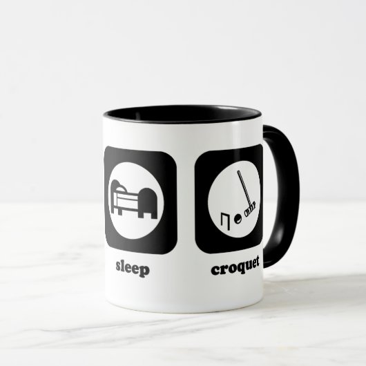 Essen Sie. Schlaf. Krokett. Tasse (VorderseiteRechts)