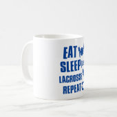 Essen Sie Schlaf Lacrosse Kaffeetasse (Vorderseite Links)