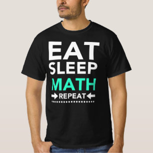Essen Sie Schlaf-Mathe-Wiederholung T-Shirt