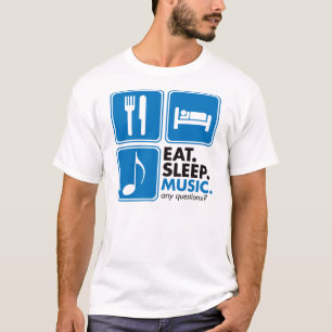 Essen Sie Schlaf-Musik - Blau T-Shirt