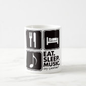 Essen Sie Schlaf-Musik - Schwarzes Kaffeetasse (Mittel)