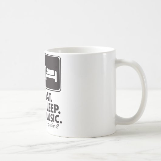 Essen Sie Schlaf-Musik - Schwarzes Kaffeetasse (Rechts)