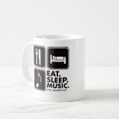 Essen Sie Schlaf-Musik - Schwarzes Kaffeetasse (Vorderseite Links)