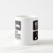 Essen Sie Schlaf-Musik - Schwarzes Kaffeetasse (Mittel)