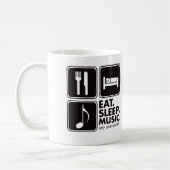 Essen Sie Schlaf-Musik - Schwarzes Kaffeetasse (Links)