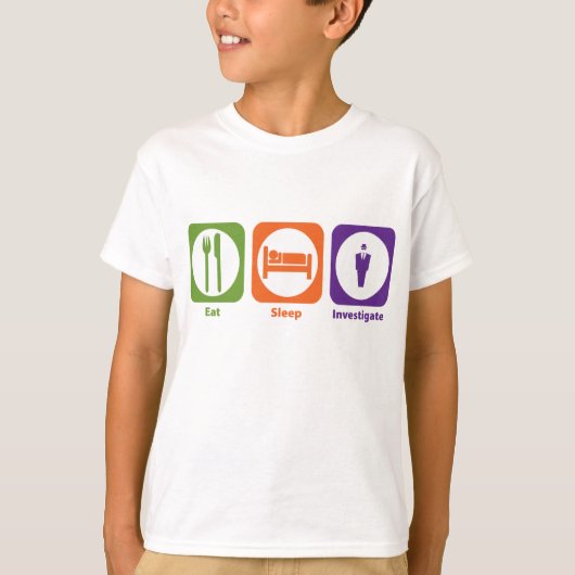 Essen Sie Schlaf nachforschen T-Shirt (Vorderseite)