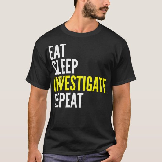 Essen Sie Schlaf nachforschen T-Shirt (Vorderseite)