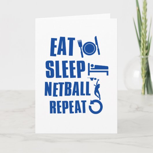 Essen Sie Schlaf Netball Karte (Vorderseite)
