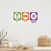 Essen Sie Schlaf Nukleare Physik Poster (Küche)