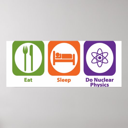 Essen Sie Schlaf Nukleare Physik Poster (Vorne)
