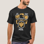Essen Sie Schlaf-Pool-Wiederholungs-lustiges Pool T-Shirt (Vorderseite)