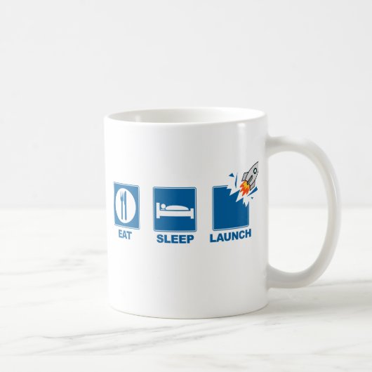 Essen Sie Schlaf-Produkteinführung Kaffeetasse (Rechts)