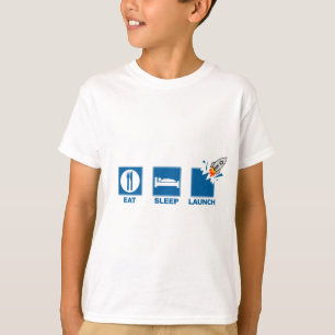 Essen Sie Schlaf-Produkteinführung T-Shirt