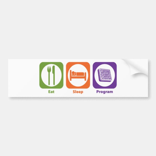 Essen Sie Schlaf-Programm Autoaufkleber (Vorne)