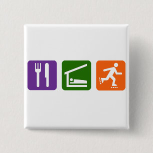 Essen Sie Schlaf Rollerblading Button