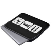 Essen Sie Schlaf-Rotwild-Jagd-lustiges Jagd-Logo Laptopschutzhülle (Vorne Knopf)