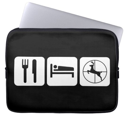 Essen Sie Schlaf-Rotwild-Jagd-lustiges Jagd-Logo Laptopschutzhülle (Vorderseite)