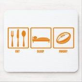 Essen Sie Schlaf-Rugby Mousepad (Vorne)