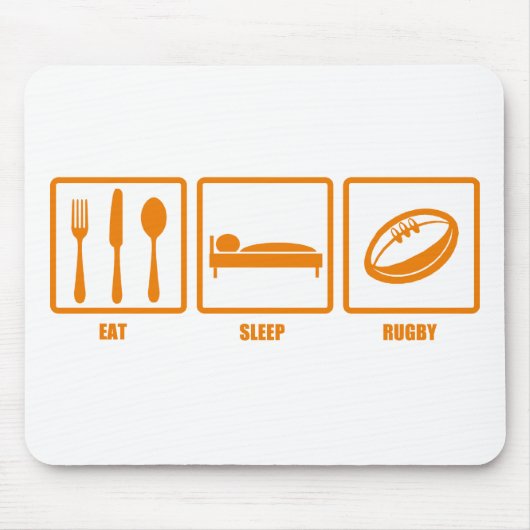 Essen Sie Schlaf-Rugby Mousepad (Vorne)
