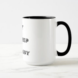 Essen Sie Schlaf-Rugby Tasse