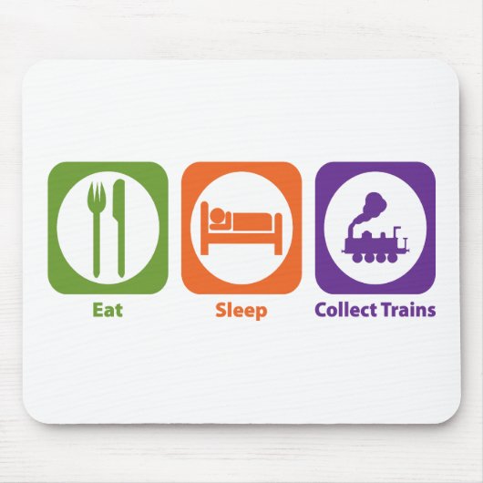 Essen Sie Schlaf sammeln Züge Mousepad (Vorne)
