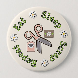 Essen Sie Schlaf-Schrott-Wiederholungs-Button Button