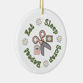 Essen Sie Schlaf-Schrott-Wiederholungs-Verzierung Keramikornament (Rechts)