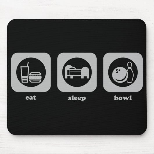 Essen Sie. Schlaf. Schüssel. Mousepad (Vorne)